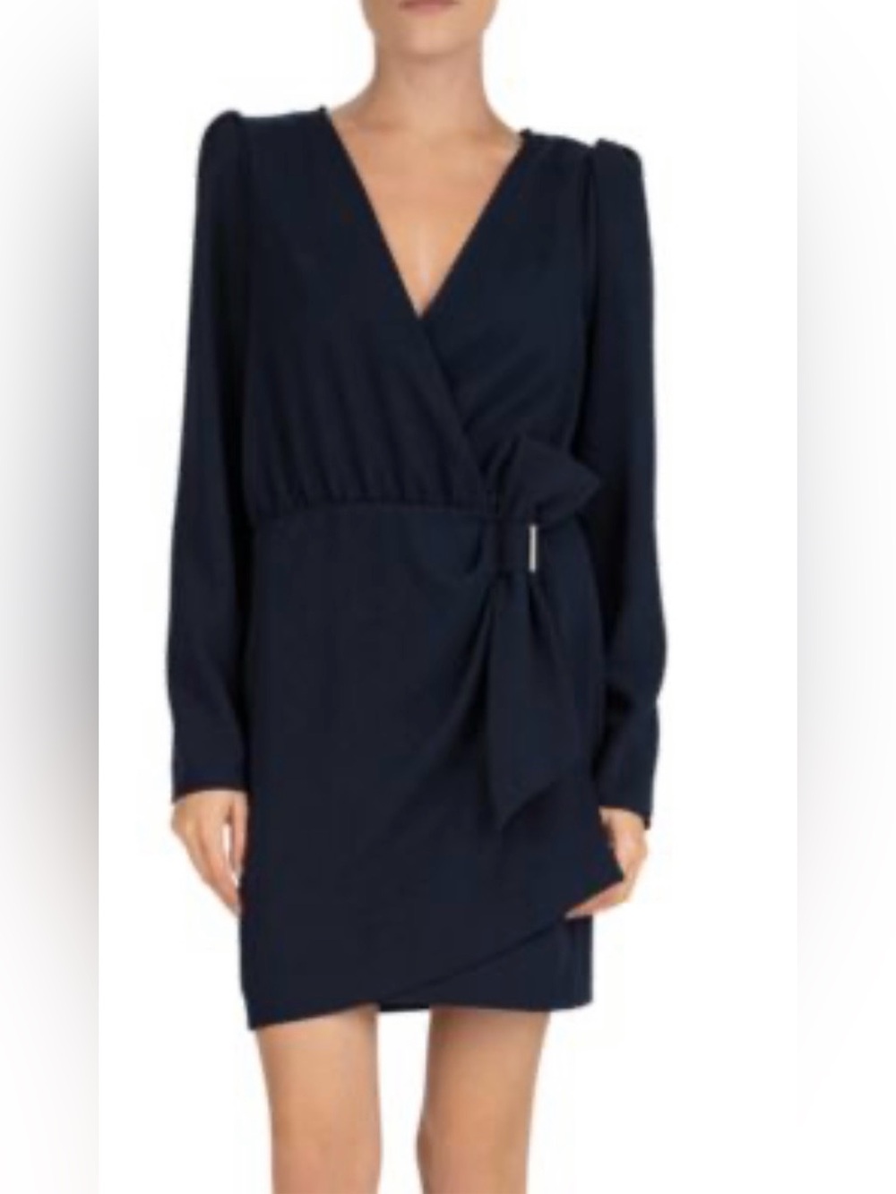 The Kooples Daisy Bow Detail NWT EU-2 US-M Black Crepe w/Removable Shoulder Pads